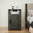 thumbnail image 6 of CozyHom Modern Farmhouse USB Nightstand With Charging Station, End Side Table With Charging Station&Storage Cabinet For Bedroom, Dark Grey, 6 of 8