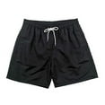 thumbnail image 2 of Fashionable Summer Swim Trunks for Men, Quick Dry Swim Shorts for Men, Swimwear, Bathing Suits, Swim Shorts with Various Colors & Designs, Quick Dry Nylon Shorts, Black (Solid), X-Large, 2 of 6