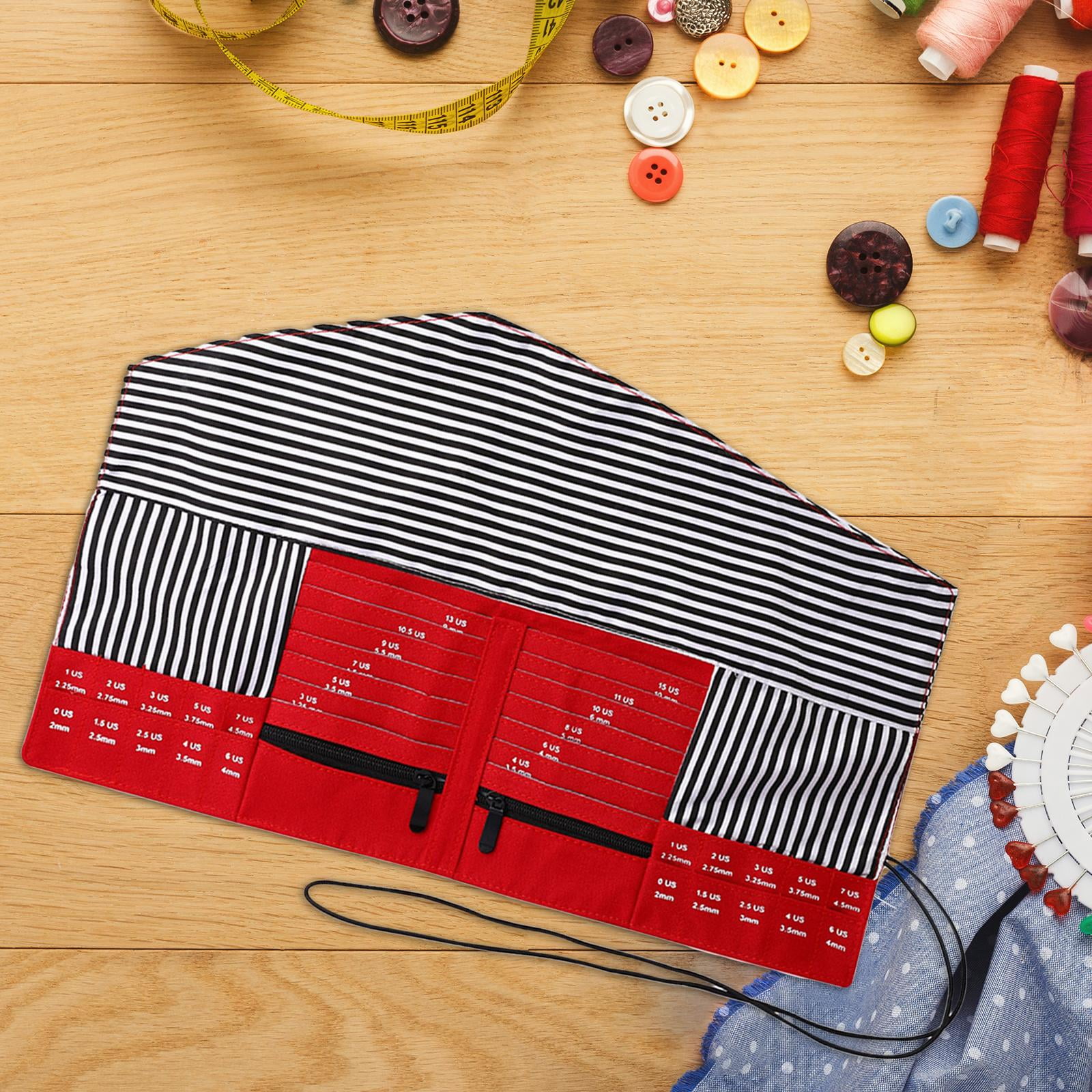 Knitting Holder Case Durable Portable Crafts Organizer Multifunction Practical Yarn Bag for Crochet Sewing Knitting Red