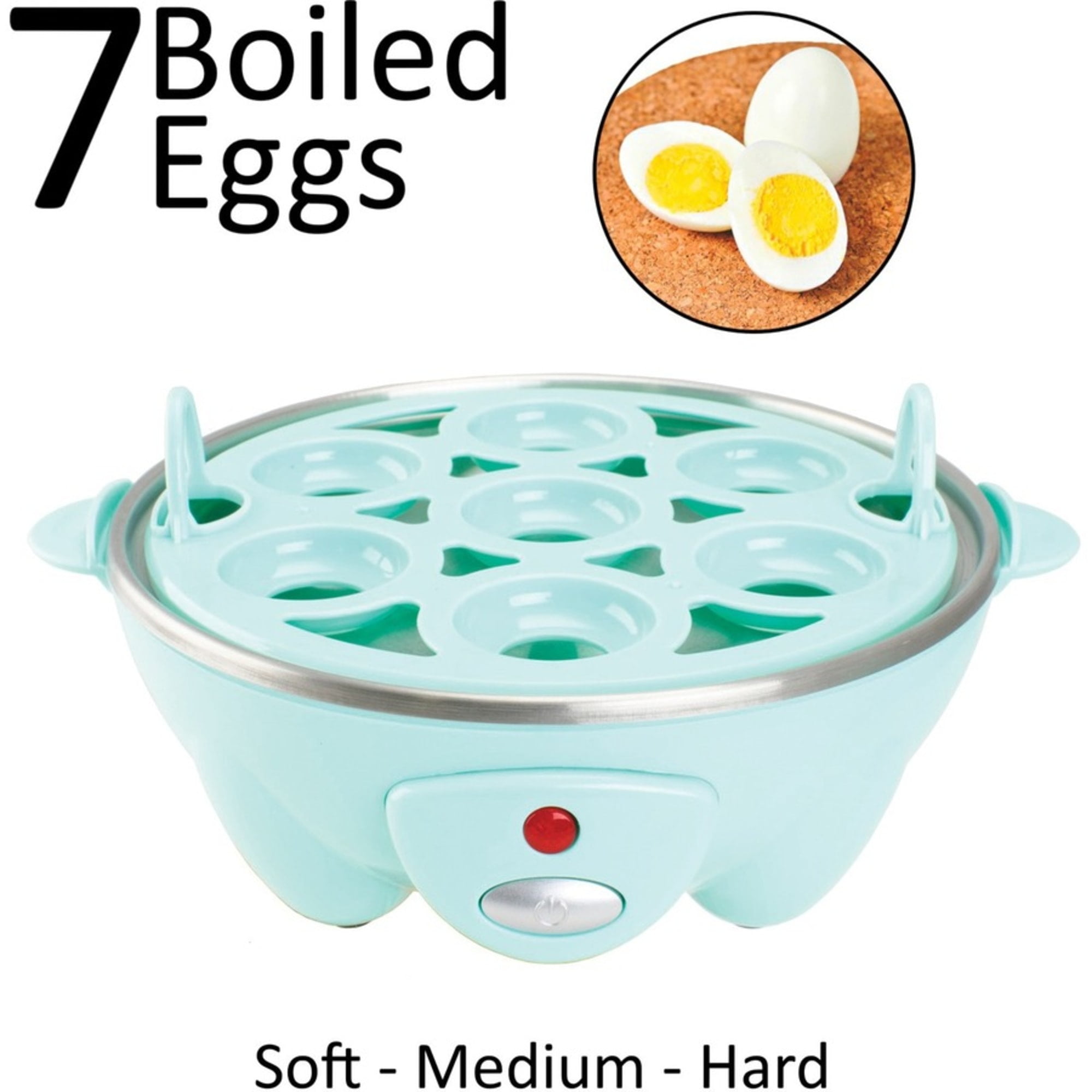 Brentwood TS-1045BL Electric 7 Egg Cooker with Auto Shut Off, Blue