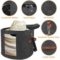 thumbnail image 3 of Large Hat Storage Box for Women & Men, 19" D x 17" H Oversized Hat Box Organizer，Foldable Round Travel Hat Boxes with Dustproof Lid, Stuffed Toy Storage Bin Bag (Dark Gray), 3 of 7
