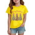 thumbnail image 4 of Ulanda Boys Girls Christmas Shirt Kids Christmas Tree T-Shirts Funny Toddler Xmas Holiday Short Sleeve Tees 2025 (Yellow, 9-10 Years), 4 of 6