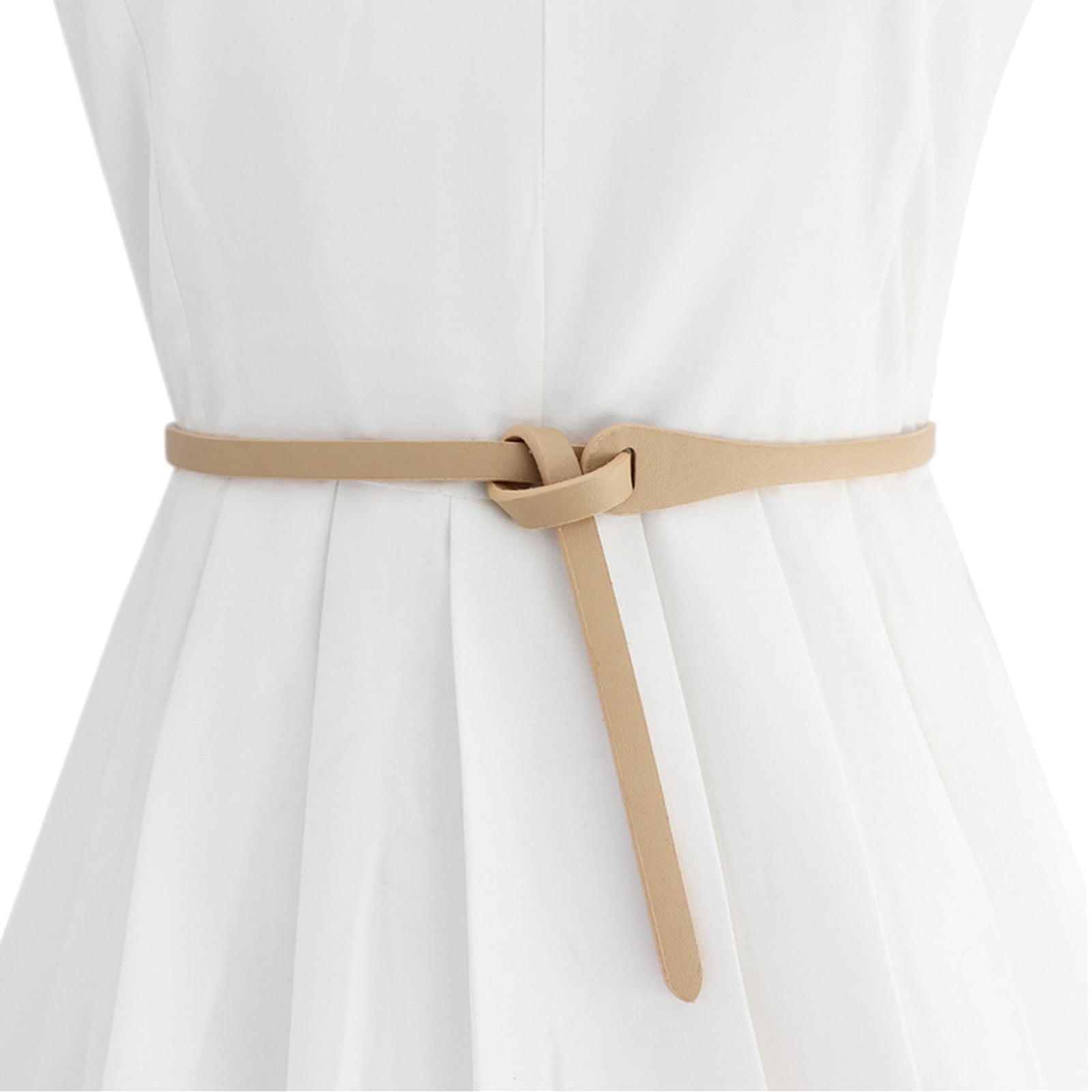 Knot Buckle Belts Skinny Belt PU Leather Belt Dainty 