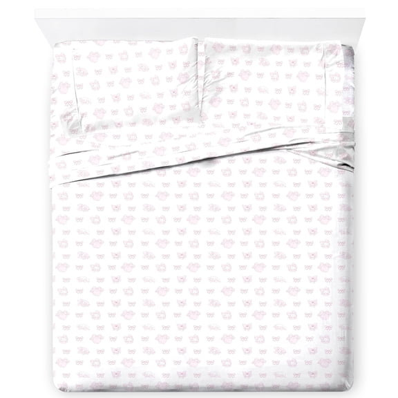 Jay Franco Sheet Set with Fitted, Flat Sheets & Pillow Cover - Ultra-Soft Bedding with Pillowcase for Room Decor, Multi - Hello Kitty, 4 Piece Full