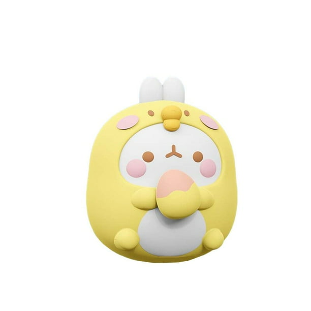 Molang Zoo Series estatuilla muñecas llavero, Pinco Piu Piu, Kawaii Bunny Anime Model Bag, llavero colgante juguetes, Girl peuvGift, Authentique zhangyuxiang LED