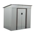 thumbnail image 3 of GVN 4 x 6 Ft Outdoor Storage Shed, Patio Steel Metal Shed w/Lockable Sliding Doors, Vents, House for Backyard Garden Patio Lawn, Outdoor Storage, Storage Shed, 3 of 12