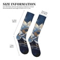 thumbnail image 2 of Lsque Blue Golden Dream Lotus Pattern Sport Compression Socks for Men & Women 15-20 mmHg Knee High Nurse Pregnant Running Medical and Travel Athletic, 2 of 6
