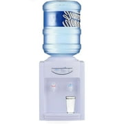 Top Loading Water Cooler Dispenser, Hot Cold 5 Gallon Desktop Water Machine for Home Office, White