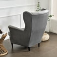 thumbnail image 3 of CJC Wingback Chair Covers 2-Piece Stretch Wing Chair Sofa Slipcover Velvet Armchair Covers Furniture Protector, 10 Colors, 3 of 9