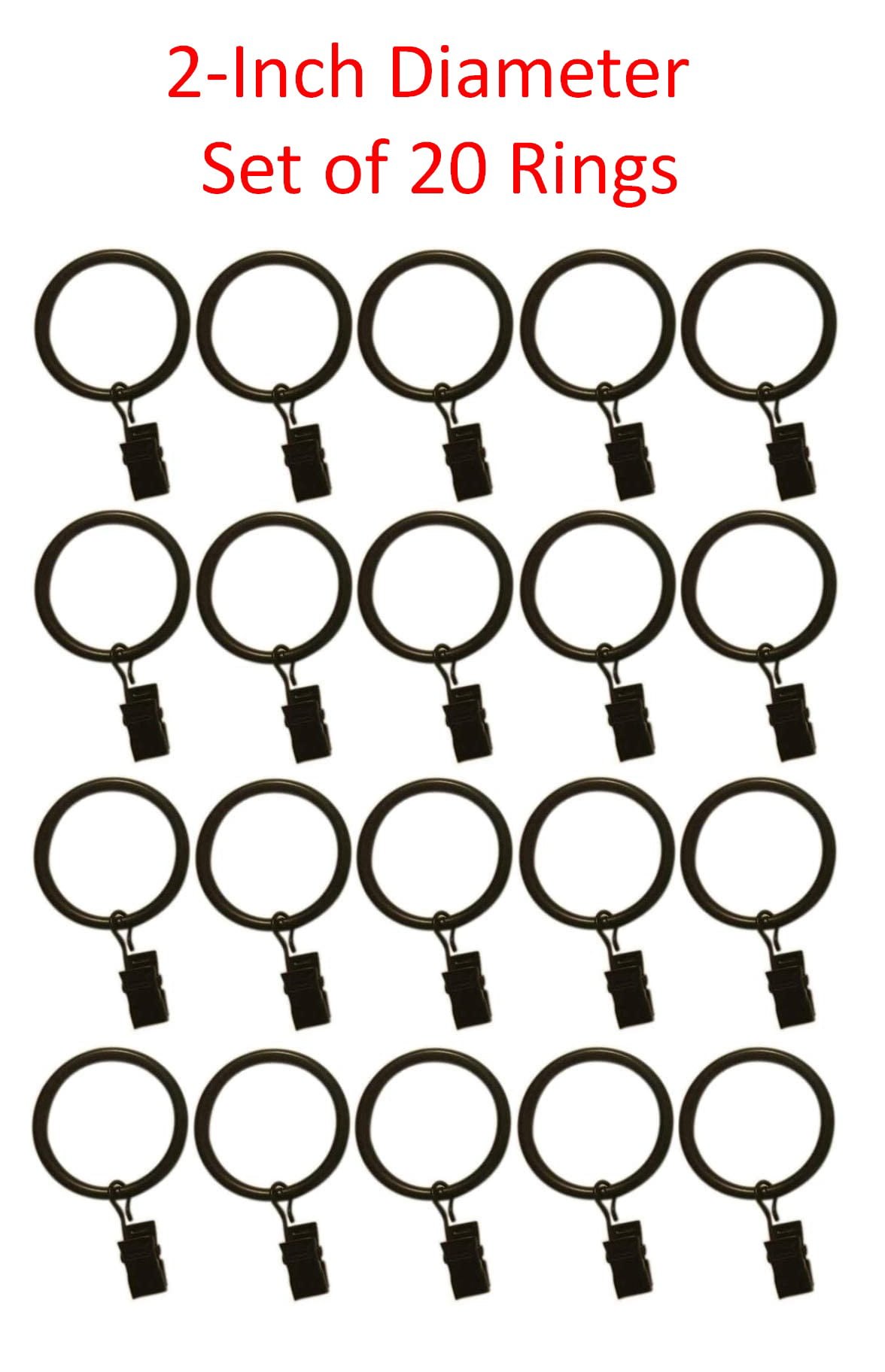 Details about   10 pcs Hanging Rings Curtain Rod Clips Hooks Window Shower Curtain Accessories 
