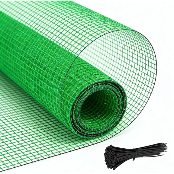 Garden Fence Temporary Fence, 4'x100' with 50 Zip Ties, Plastic Fencing Safety Fence Snow Fence, Construction Fencing for Garden Fencing, Animal Barrier, Poultry, Deer, Patio, Green