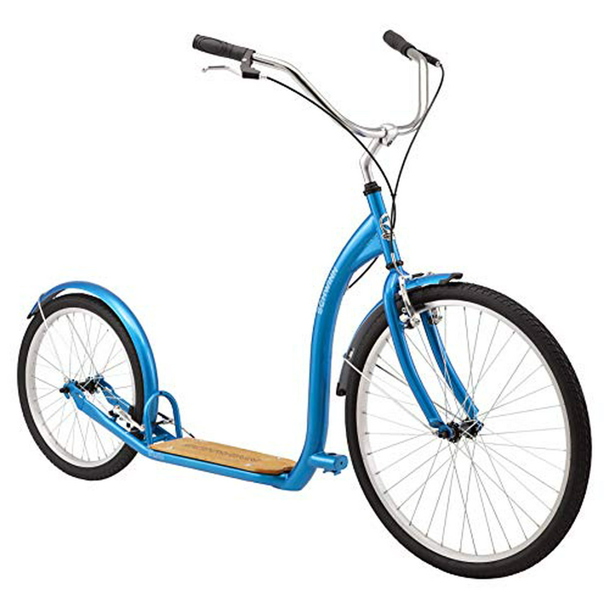 Schwinn Shuffle Adult Scooter 26 Inch Front Wheel 20 Inch Rear Wheel Alloy Linear Pull Brakes Steel Frame Blue Walmart