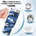 thumbnail image 3 of 40zo Ice Bar Cup With Handle Double Insulation Large Capacity Rust Prevention For Daily Travel And Other Scenes Vector Camouflage Pattern Blue_2, 3 of 8