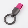 thumbnail image 1 of Llavero de piel de vaca esmerilada con colgante de metal para coche, llavero de cuero de color liso, 1 of 6