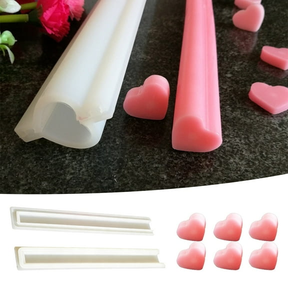 Silicone Soap Mold, Silicone Candle Tube Mold, Multi-Shape DIY Craft Tool, DIY Soap Mold, Ideal for Homemade Soaps, Candles & Gift Crafting Use(Heart Shape)