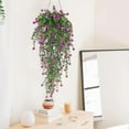 thumbnail image 4 of 29.9" Artificial Hanging Plants, Fake Outdoor Flowers Hanging Greenery Artificial Ivy Leaves, Faux Green Plastic Plants for Indoor Outdoor Home Garden Party Wall(Purple), 4 of 6