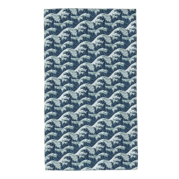 Bingfone A Japanese Great Wave Ultra Absorbent & Soft Hand Towels for Bath, Hand, Face, Gym and Spa-27.5x16in