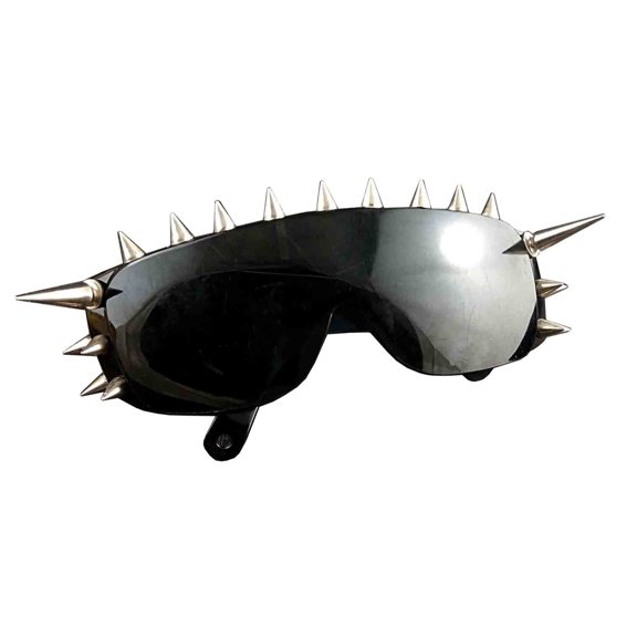 Cool Rock Punk Spike Sunglasses Metal Studded Moto Biker Glasses Black