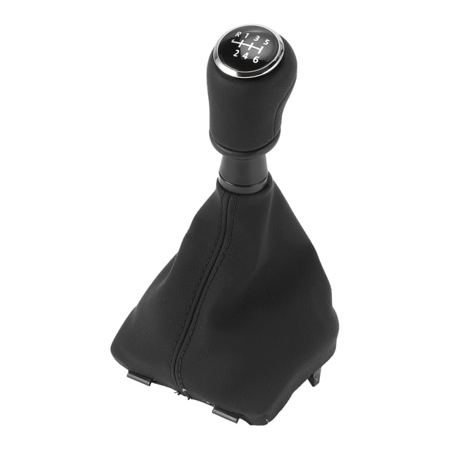 Pomo de cambio manual de 6 velocidades Unique Bargains con cubierta No.7E0711113H - Pomo de palanca de cambios para VW Transporter 2015-2020 Plástico Cuero sintético Negro - 1 Pc