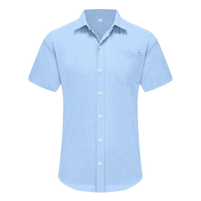 Blusas de Manga Corta para las Mujeres Casual Cuello en V Botón Sólido Suéter Camiseta, Ligero Poliéster Verano Y Primavera Blusa de Moda para el Uso Diario