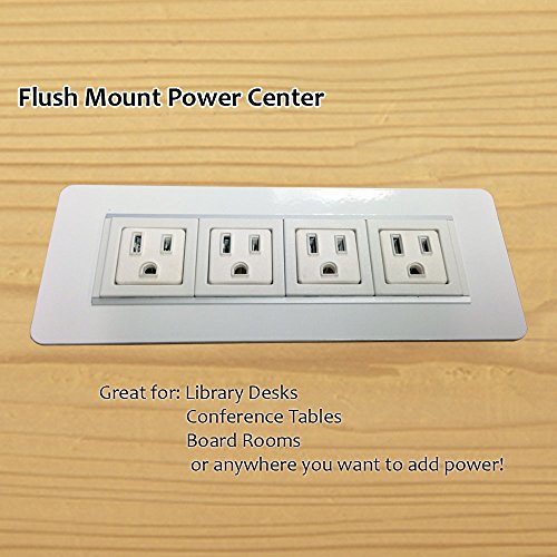 Modern 10 Flush Mount Table Top Power/Data Center 4 Power Outlets