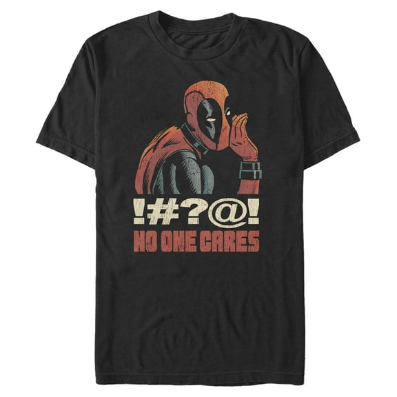 Mens Marvel: Deadpool No One Cares Whisper T Shirt