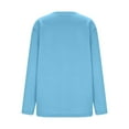 thumbnail image 6 of FAWUUDO Women Warm Sherpa Lined Fleece Crewneck Sport Sweatshirt Pullover Blue, 6 of 9