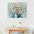 thumbnail image 2 of Nawypu  Flowers Canvas Wall Art Blue and White Blossom Pictures Contemporary Palette Knife Floral Textured Painting for Bedroom Living Room Decor, 2 of 6