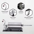 thumbnail image 3 of MASTER FENG Sausage Stuffer - Stainless Steel Homemade Manual Sausage Maker Horizontal Meat Filling Kitchen Machine, Packed 8 Stuffing Tubes (6 LBS /3.5L Horizontal), 3 of 7