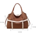 thumbnail image 6 of Large Suede Tote Bag for Women Vintage Lamb Wool Lined Shoulder Bag Crossbody Purse Top Handle Satchel Purse Work（Brown）, 6 of 7