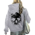 thumbnail image 4 of Bibifish Womens Full Hooded Hoodies With Graphic Print Back Print Casual Hoodies With Pocket Relaxed Fit Outdoor Edgy Street Style Pullover, 4 of 6