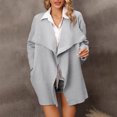 thumbnail image 2 of Lovskoo 2024 Cardigan Sweaters for Women Open Front Lapel Collar Loose Long Sleeve Cardigan Gray, 2 of 9