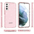 thumbnail image 3 of Glitter Clear Case for Samsung Galaxy S23 Plus, Shining Sparkle Military Grade Soft TPU Anti-Scratch Shockproof Cover Full Coverage Non-Yellowing Non-Slip Translucent Slim Lightweight Case, Pink, 3 of 5