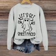 thumbnail image 2 of De Sudadera de Halloween para mujer con estampado divertido de fantasmas Let's Get Sheet Faced Casual Jersey de manga larga, 2 of 4