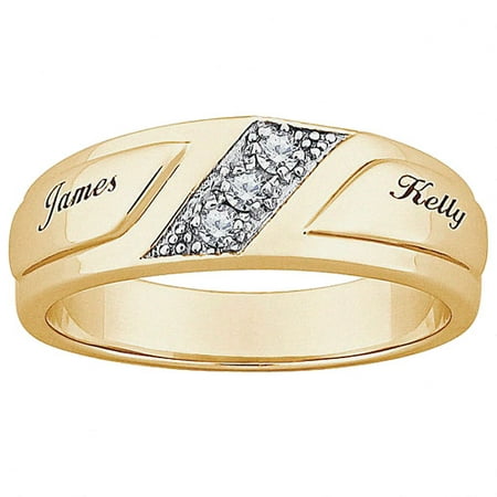 Personalized Planet Jewelry - Personalized Men's CZ 10kt Gold Engraved ...