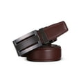 thumbnail image 3 of Mio Marino Men's Linxx Designer Ratchet Leather Belt Brown Size Large, 3 of 5