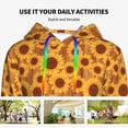 thumbnail image 4 of Daiia Brown Wood Grain Sunflower A Pattern Women's Fashion Hoodies & Sweatshirts with Kangaroo Pocket Hooded Sweatshirt with Eye-catching Drawstrings-Small, 4 of 7