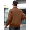thumbnail image 6 of Colsmile Men's Faux Suede Bomber Jacket, Casual Lightweight Vintage Varsity Coat Zip Up Outerwear, 6 of 8
