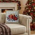 thumbnail image 5 of PRETXORVE 45X45Cm Red Christmas Pillowcase Holiday Snowman Decor Sofa Decor Linen Decorative Embroidered Cushion Cover, 5 of 6