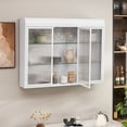 thumbnail image 6 of White 3 Door Arched Wall Cabinet With Glass. Elevate Your Rice Storage. Generous Quality Materials. Easy Installation. Stylish Mounted Glass - White. Enhance Bathroom Accessories Spacious Storage, 6 of 7