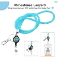 thumbnail image 3 of Retractable Badge Reel Lanyard with Id Holder for Women,32.9" Crystal office Teacher Lanyards Id Card Holder (Sky Blue), 3 of 5
