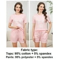thumbnail image 3 of Womens Short Sleeve Pajama Sets with Shorts 2 Piece Round Neck Women's Shorts Pajamas Sets Cute Print Womens Summer Sleepwear Set with Pockets, S-XXL, 3 of 9