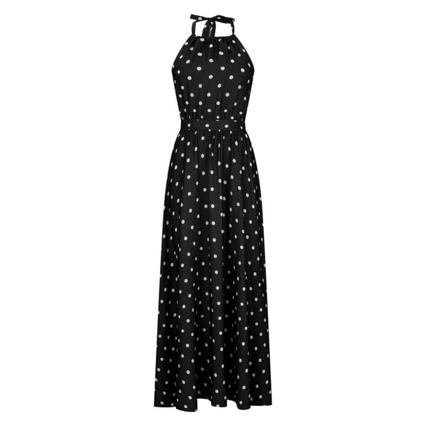slim fit dress slacks Chasity Halterneck Maxi Dress - Pink Polka Dot main image 0