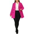 thumbnail image 6 of Women's Plus Size Notched Lapel Double Breasted Long Coat for Stylish Winter Wear 4X Hot Pink, 6 of 8
