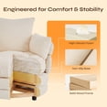 thumbnail image 6 of Pinmoco 360° Swivel Accent Chair Barrel Chair, Oversized Chair with 3 Pillows, Upholstered Sofa Chair for Living Room, Bedroom, Reading, Reading,Teddy Velvet Off-White, 6 of 13