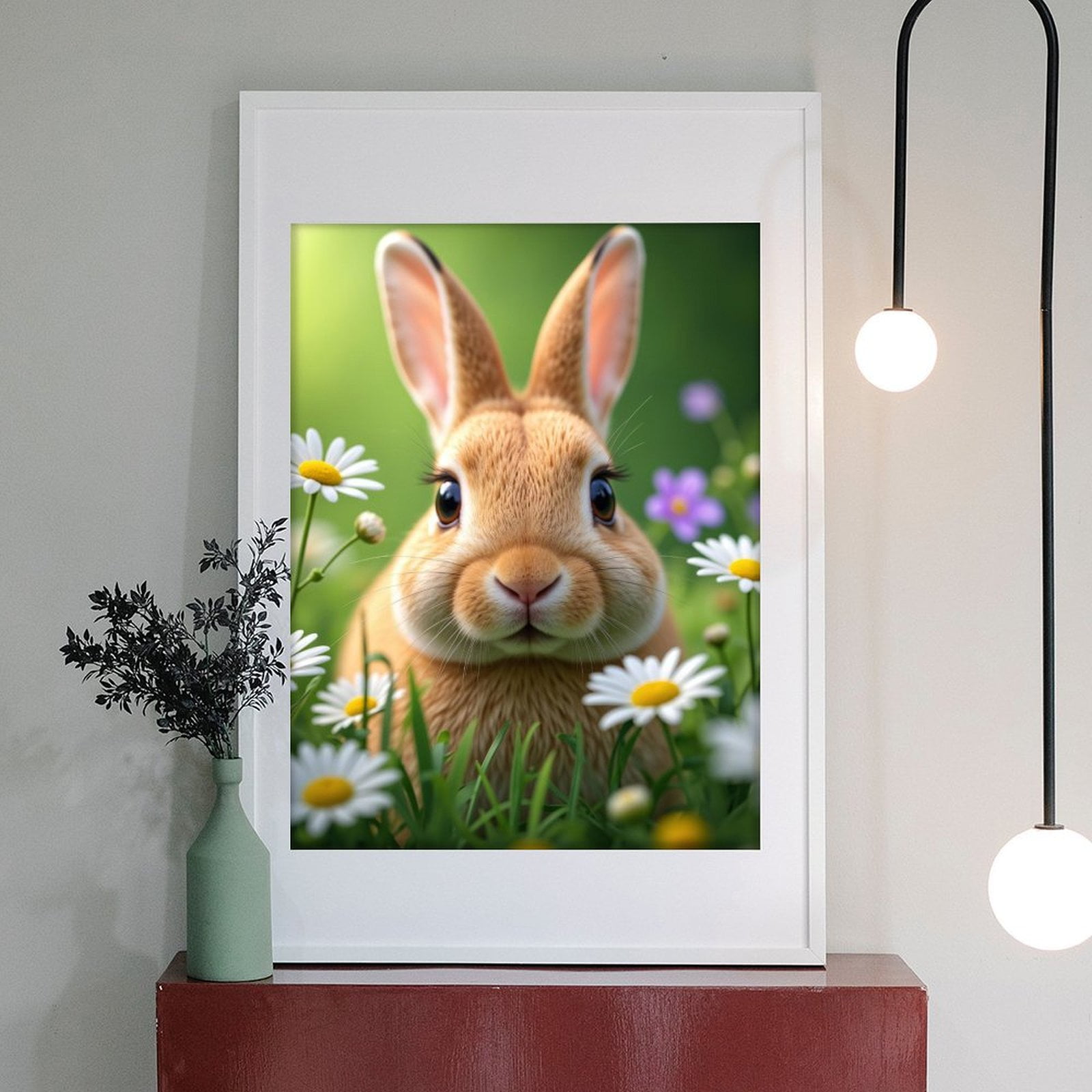 Diamond Art Kit for Adults, Cute Bunny Amidst Spring Blooms Diamond Painting for Adults Beginners, 5D DIY Diamond Art Painting Kits, Colorful Diamond Painting Craft for Home Decor 12x16 Frameless