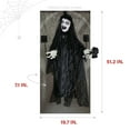 thumbnail image 3 of Haunted Hill Farm 4.25 ft Animatronic Demon Widow Door Greeter, Halloween  Decoration, HHLADY-12HLSA, 3 of 17