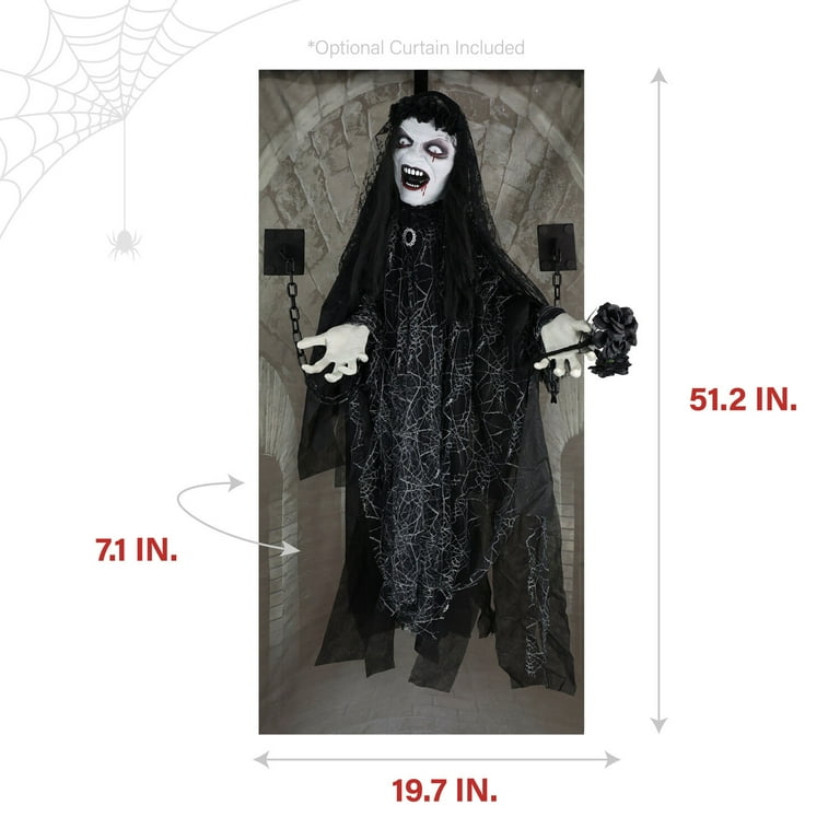 シンチレーター　ハロウィンed Haunted Hill Farm 5.25-ft Freestanding Talking Lighted Esther