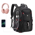 thumbnail image 2 of Fenbeli 50L Extra Large Travel Laptop Backpack, TSA Approved Carry On Backpack with USB Charging Port, Fits 17.3" Laptop, Water Resistant College Business Work Backpack for Men & Women, Black, 2 of 9