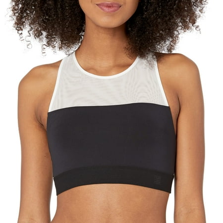Natori Women's Gravity Racerback Sport Bralette, Black/White, XS